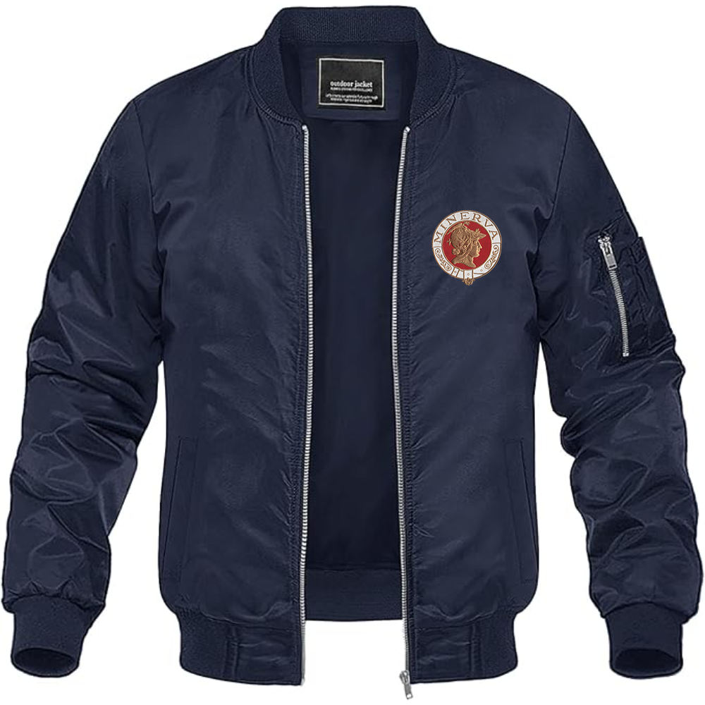 Men's Minerva Cars Logo Lightweight Bomber Jacket Windbreaker Softshell Varsity Jacket Coat