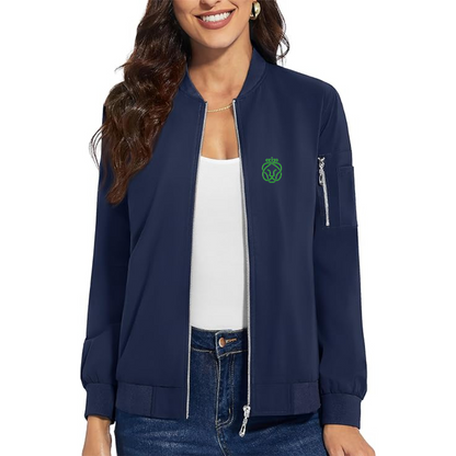 Women's Ahold Delhaize Symbol Premium Bomber Jacket with Polished Detailing and Functional Sleeve Pocket Modern Luxury Outerwear