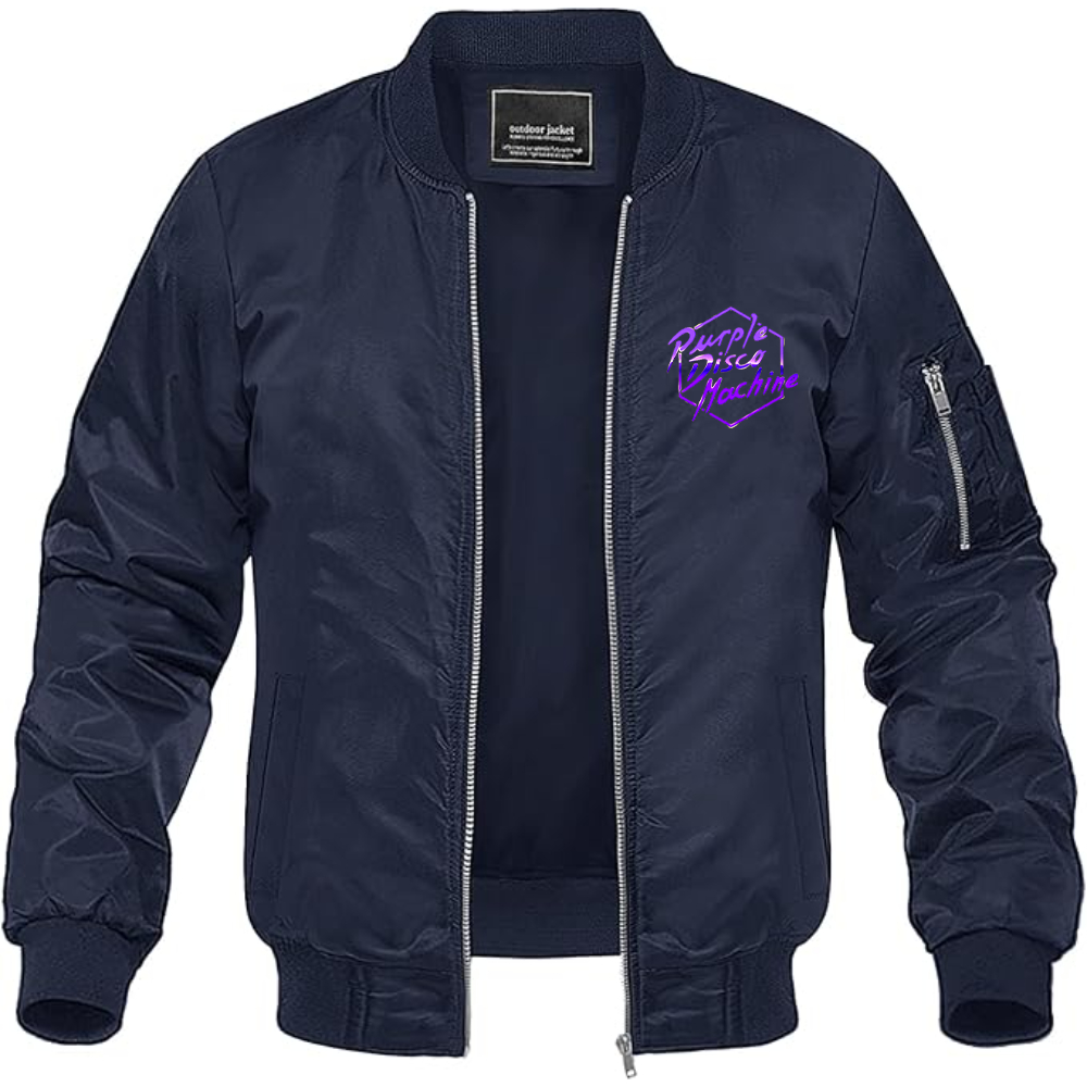 Men's Purple Disco Machine Lightweight Bomber Jacket Windbreaker Softshell Varsity Jacket Coat