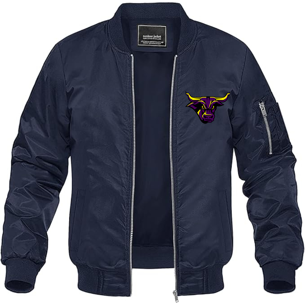 Men's Minnesota State Mavericks Logo Lightweight Bomber Jacket Windbreaker Softshell Varsity Jacket Coat