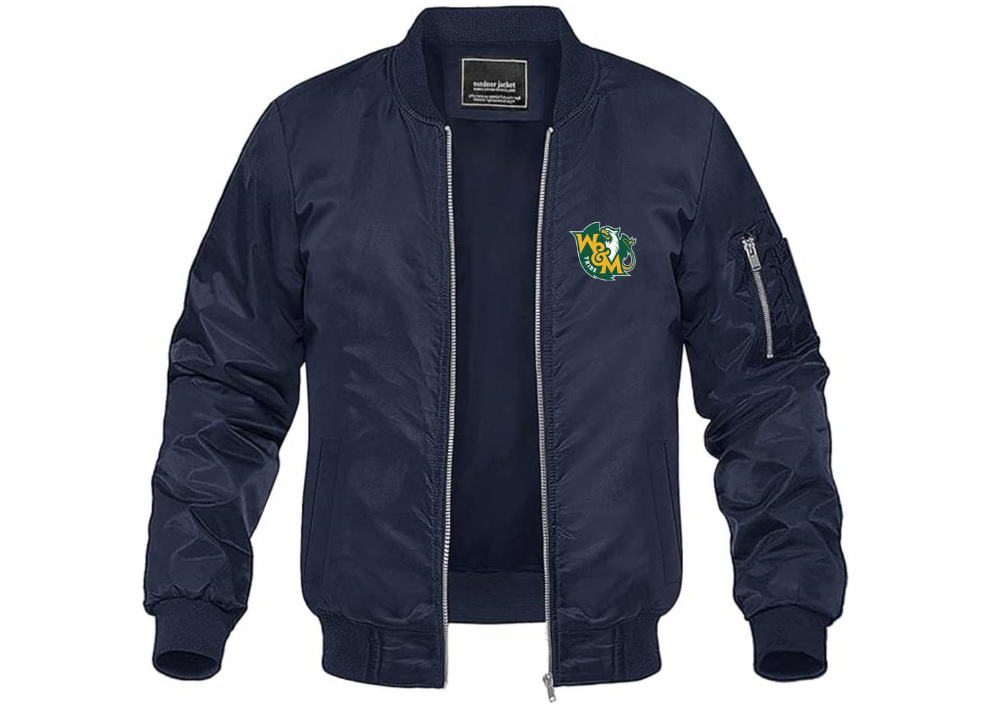 Men's William and Mary Tribe Lightweight Bomber Jacket Windbreaker Softshell Varsity Jacket Coat