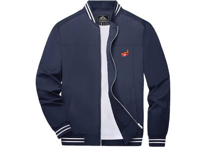 Men's NRJ 12 Logo Lightweight Zip-Up Ribbed Collar and Cuffs Bomber Jacket