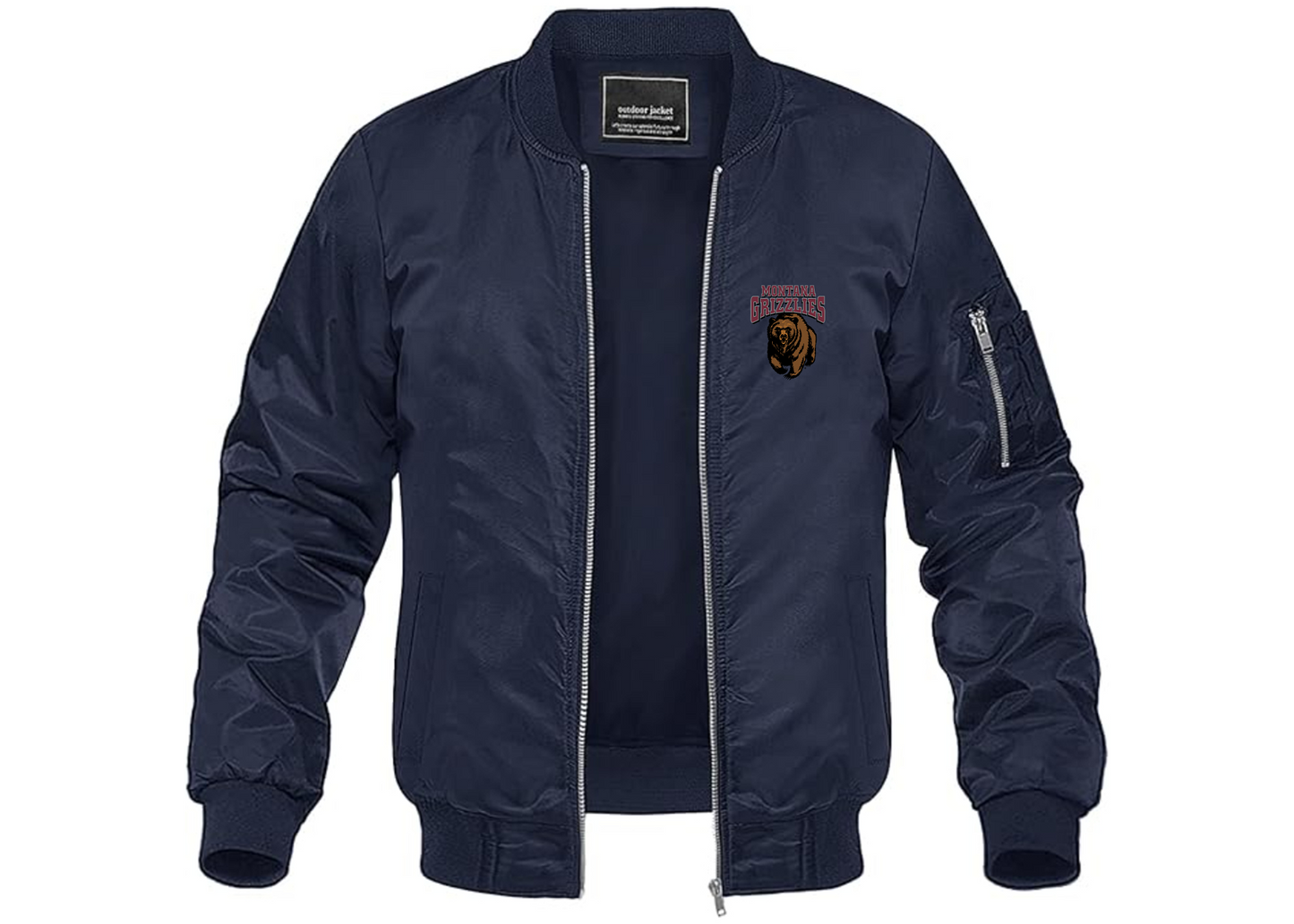Men's Montana Grizzliesl Lightweight Bomber Jacket Windbreaker Softshell Varsity Jacket Coat
