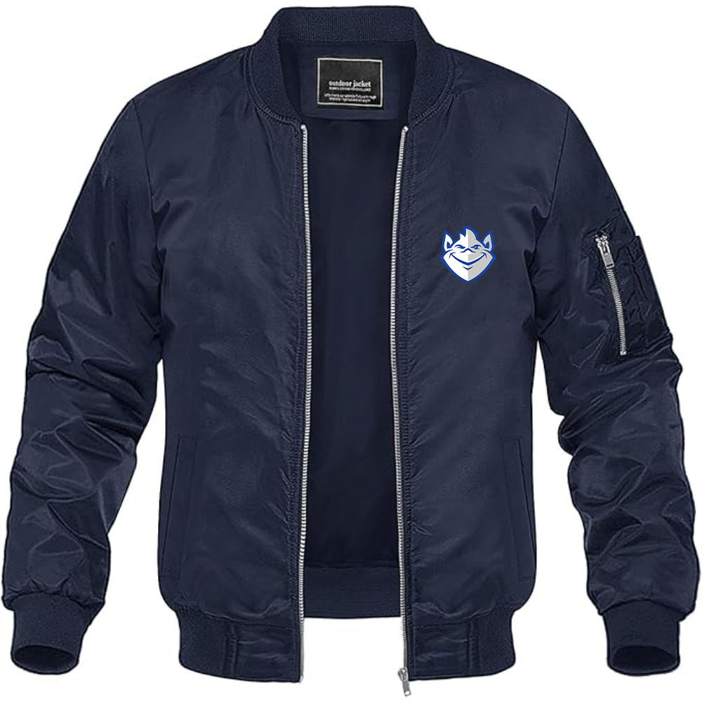 Men's Saint Louis Billikens Logo Lightweight Bomber Jacket Windbreaker Softshell Varsity Jacket Coat