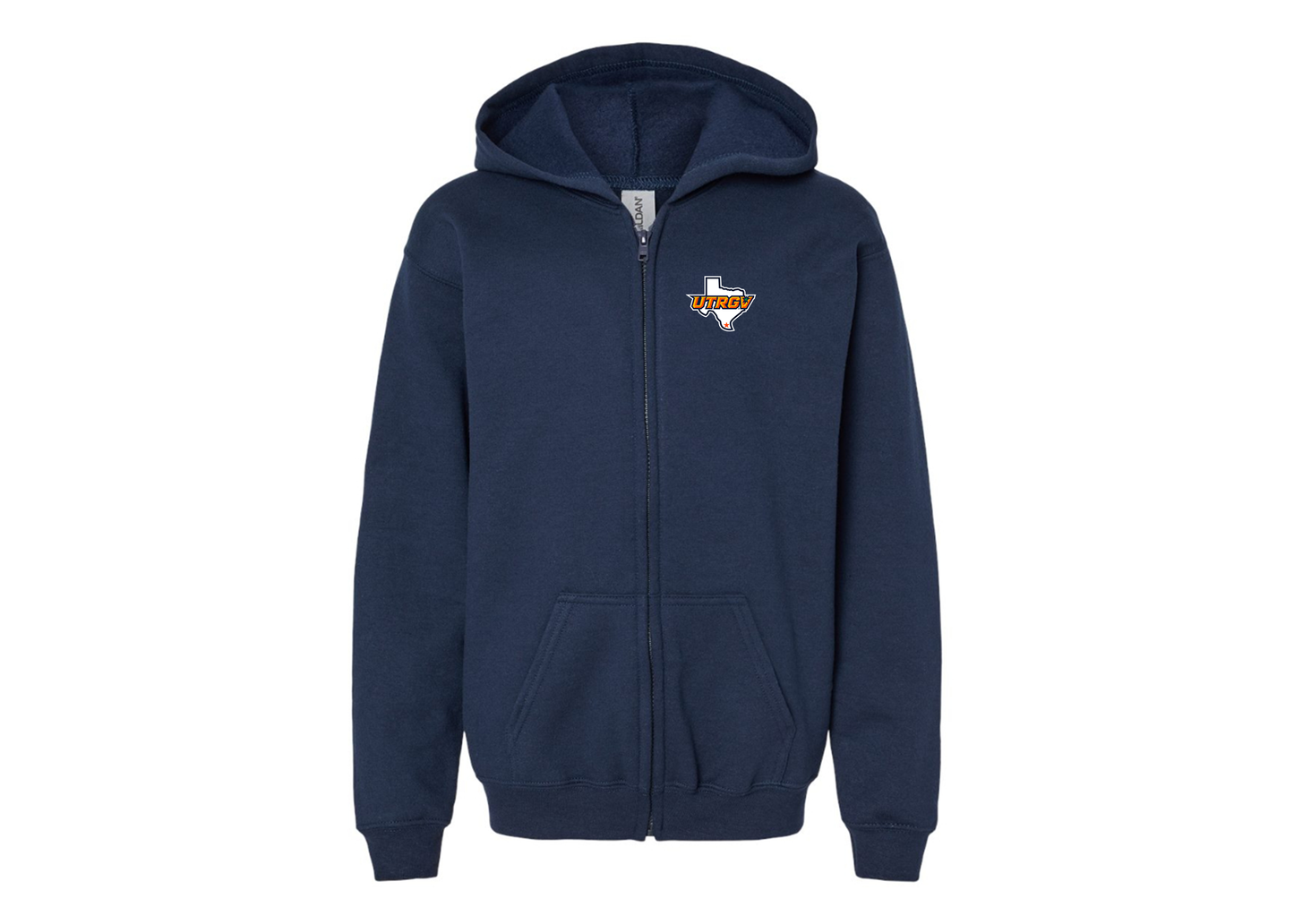 Gildan Heavy Blend Youth UTRGV Vaqueros Full Zip Hooded Sweatshirt