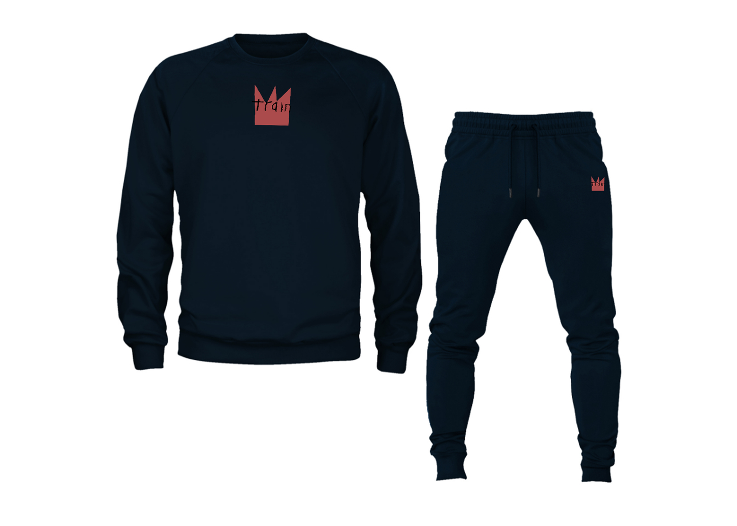 Men's Train Crewneck Sweatshirt Joggers Suit