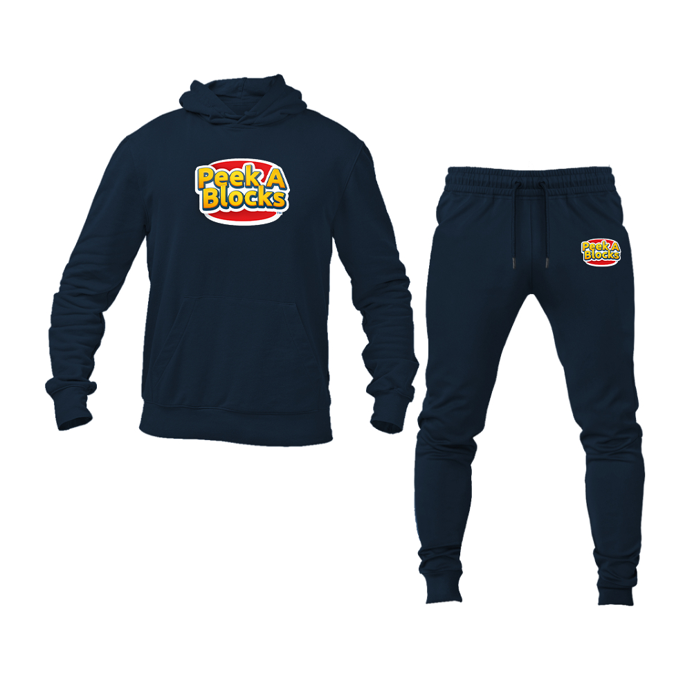 Men's Peek A Blocks Logo Hoodie Joggers Set