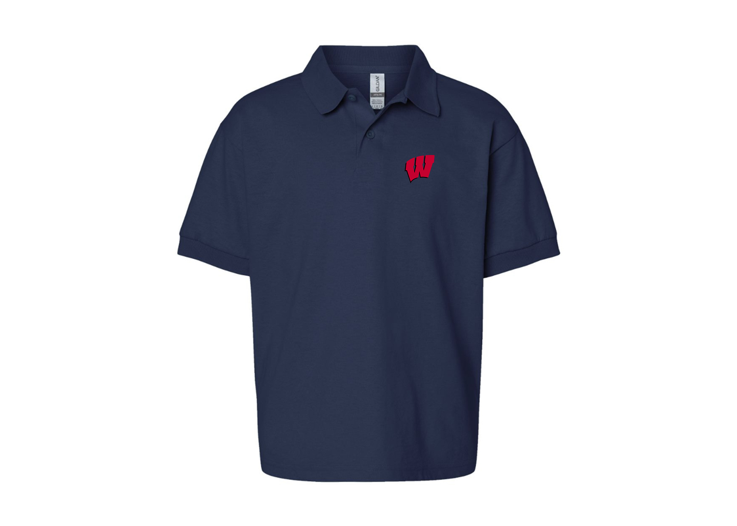 Youth Wisconsin Badgers Gildan Dry Blend Jersey Polo
