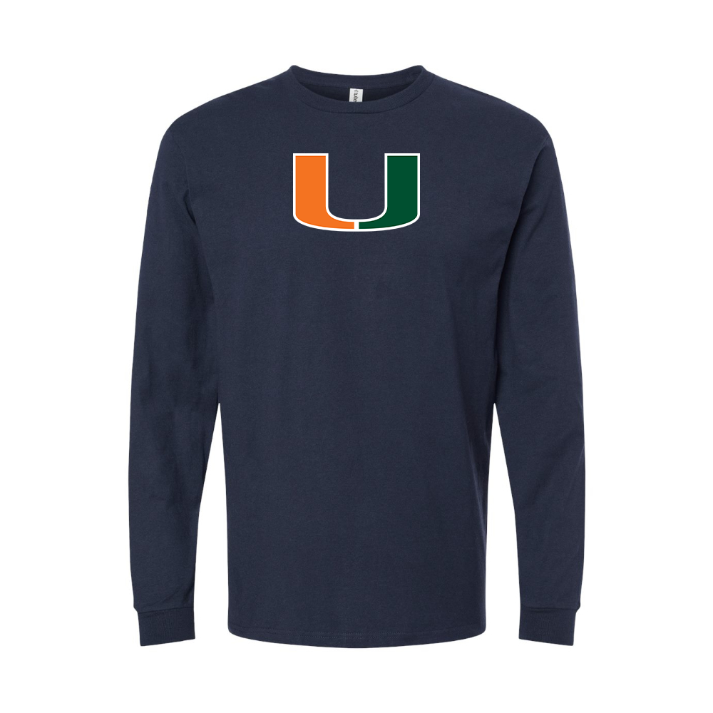 Youth Miami Hurricanes Logo Cotton Long Sleeve T-Shirt