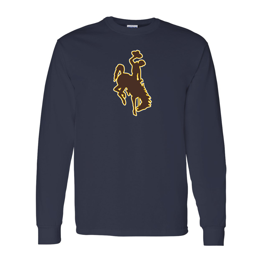 Men's Wyoming Cowboys Gildan Heavy Cotton Long Sleeve T-Shirt