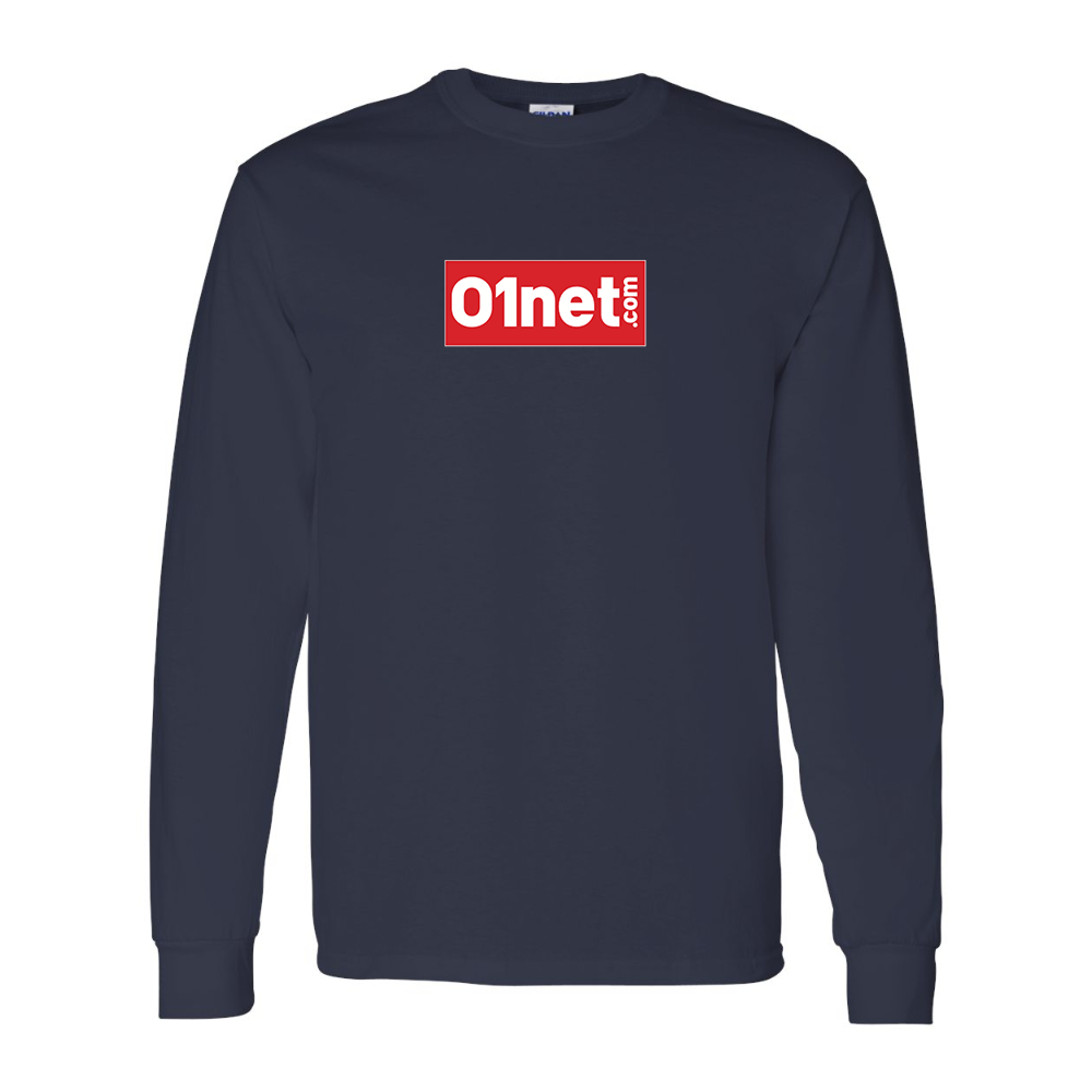 Men's 01net Logo Gildan Heavy Cotton Long Sleeve T-Shirt