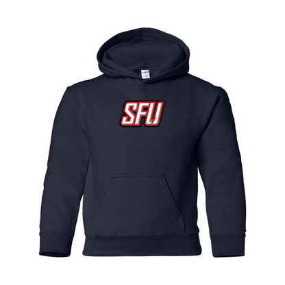 Youth Saint Francis Red Flash Logo Gildan Heavy Blend  Hooded Sweatshirt