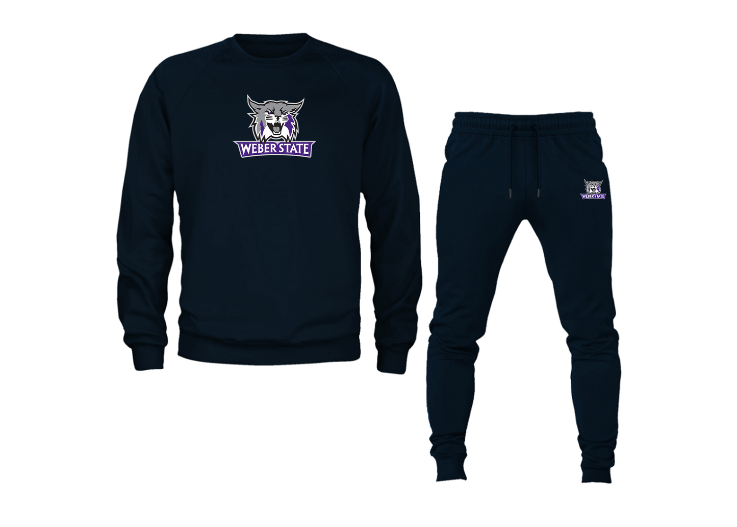 Men's Weber State Wildcats Crewneck Sweatshirt Joggers Suit