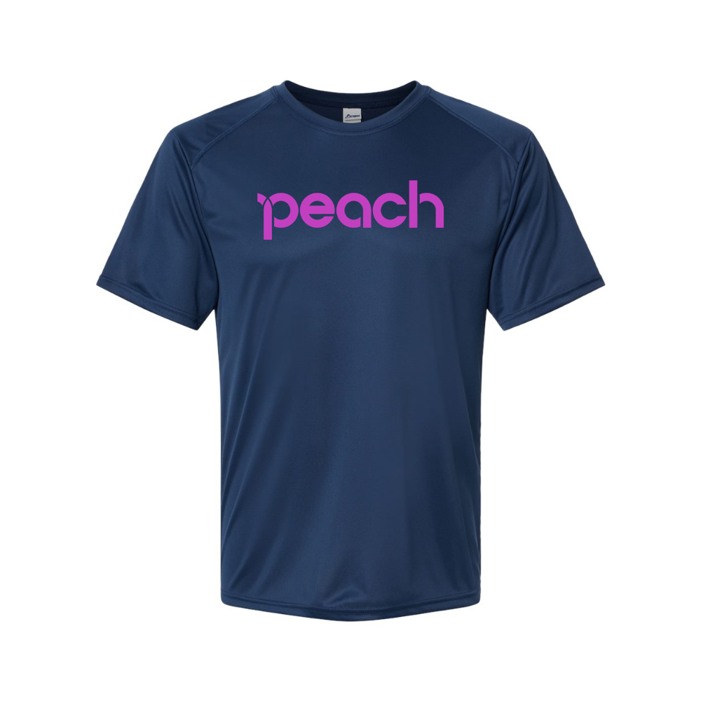 Men's Peach Aviation Logo Polyester T-Shirt
