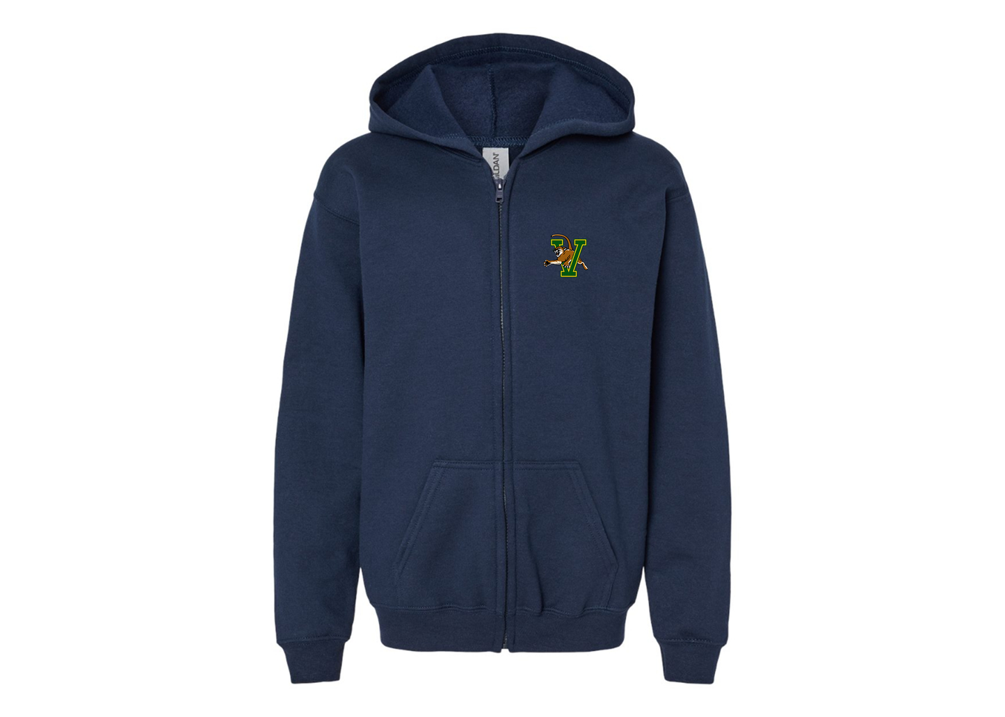 Gildan Heavy Blend Youth Vermont Catamounts Full Zip Hooded Sweatshirt