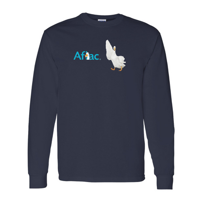Men's Aflac Logo and Duck Gildan Heavy Cotton Long Sleeve T-Shirt