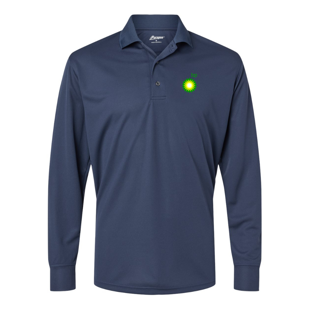 Men's BP Oil Logo Paragon Prescott Long Sleeve Polo