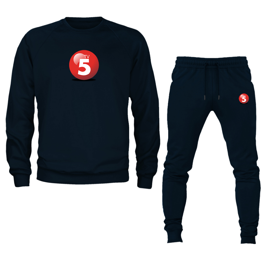 Men's ABC TV5 Logo Crewneck Sweatshirt Joggers Suit