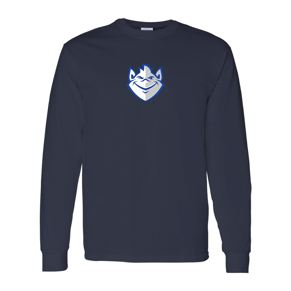 Men's Saint Louis Billikens Logo Gildan Heavy Cotton Long Sleeve T-Shirt
