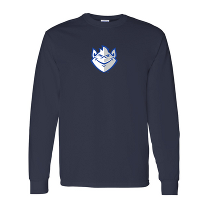 Men's Saint Louis Billikens Logo Gildan Heavy Cotton Long Sleeve T-Shirt