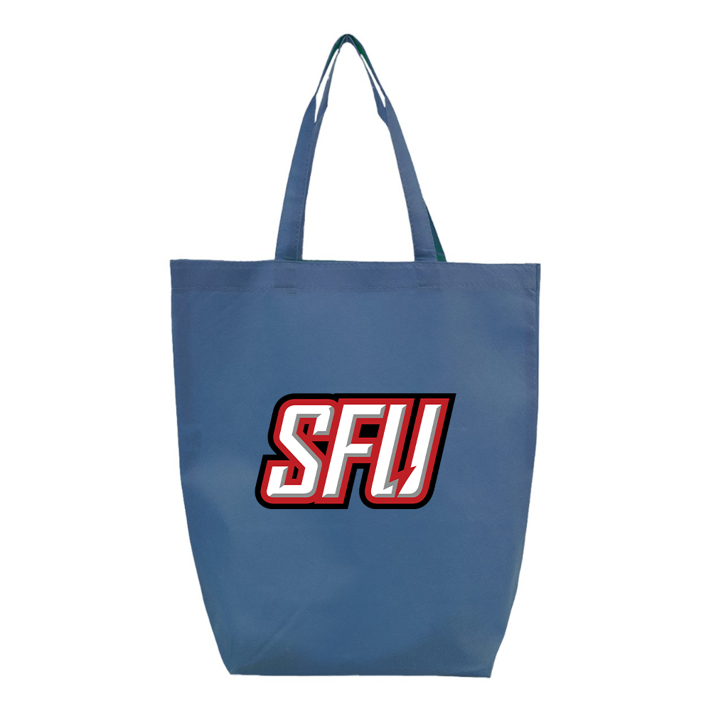 Saint Francis Red Flash Logo Q-Tees Non-Woven Gusset Bottom Tote
