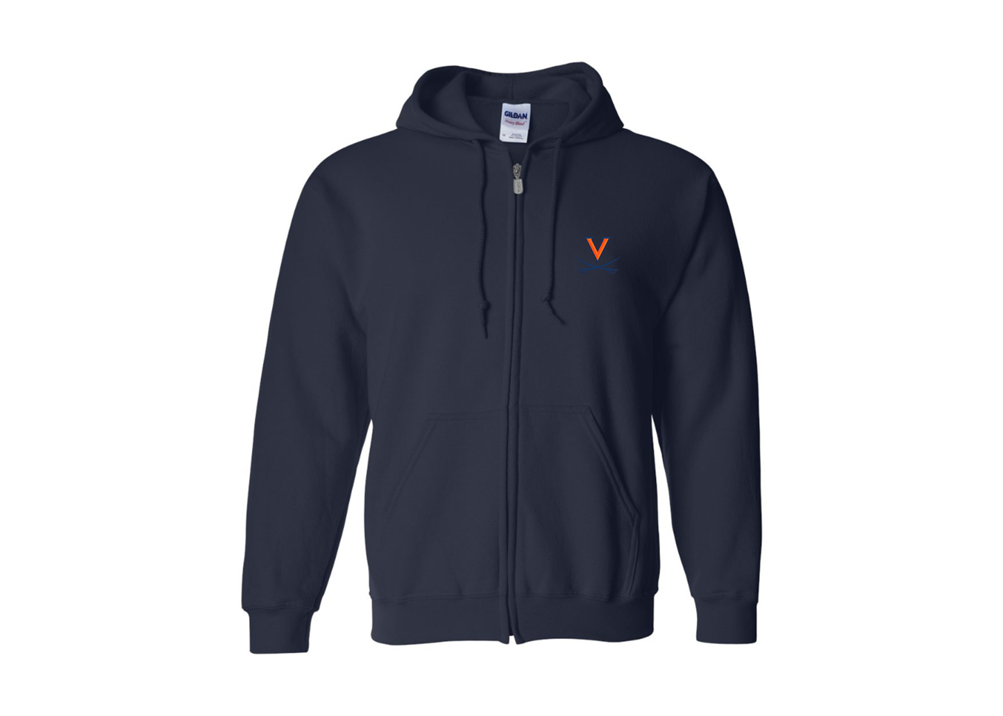 Men's Virginia Cavaliers Gildan  Heavy Blend Full Zip Hooded Sweatshirt