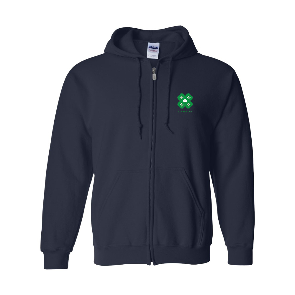 Men's 4H Canada Logo Gildan  Heavy Blend Full Zip Hooded Sweatshirt