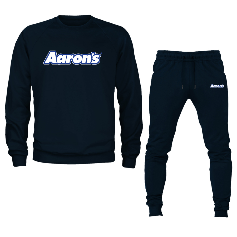 Men's Aaron_s Logo Crewneck Sweatshirt Joggers Suit