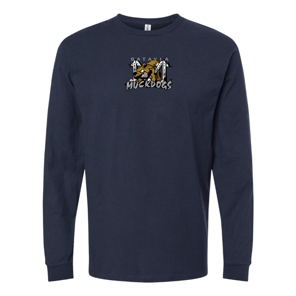Youth Batavia  Muckdogs Logo Cotton Long Sleeve T-Shirt