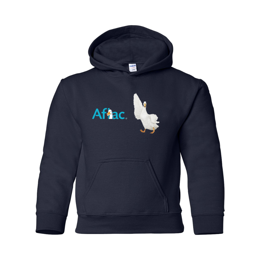 Youth Aflac Logo and Duck Gildan Heavy Blend  Hooded Sweatshirt