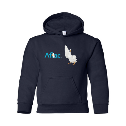 Youth Aflac Logo and Duck Gildan Heavy Blend  Hooded Sweatshirt