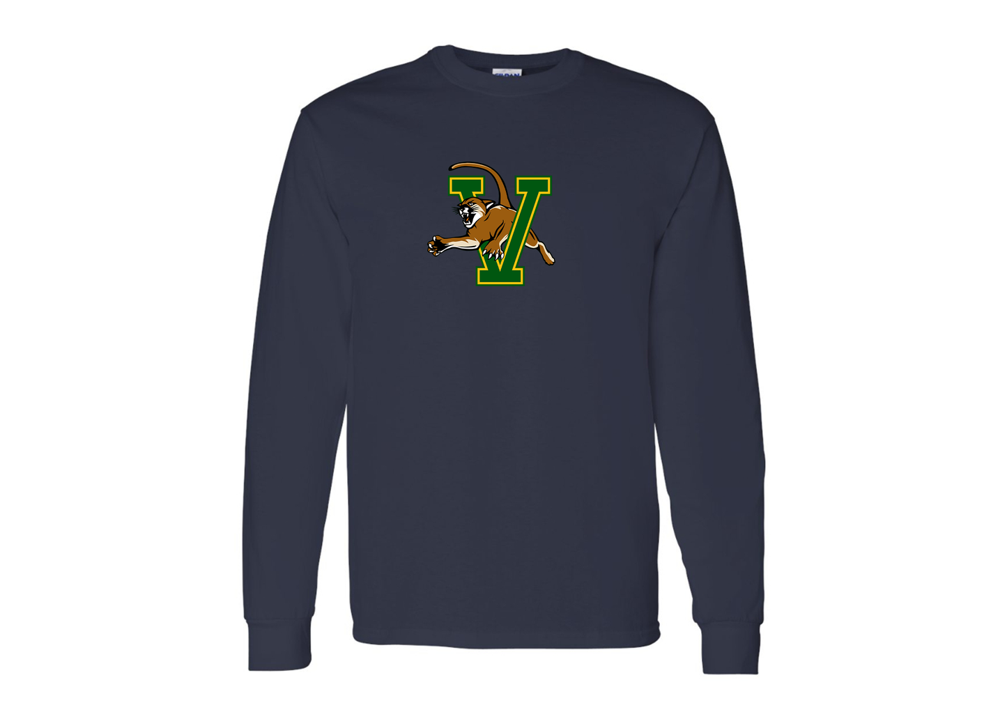 Men's Vermont Catamounts Gildan Heavy Cotton Long Sleeve T-Shirt