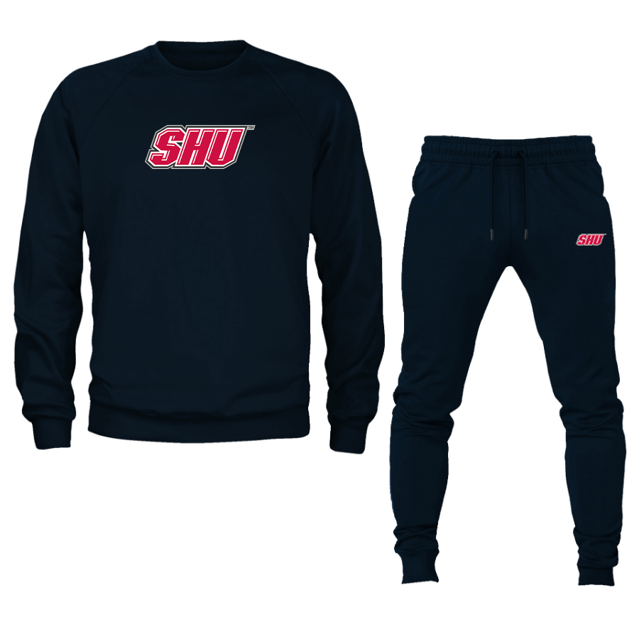 Men's Sacred Heart Pioneers Logo Crewneck Sweatshirt Joggers Suit