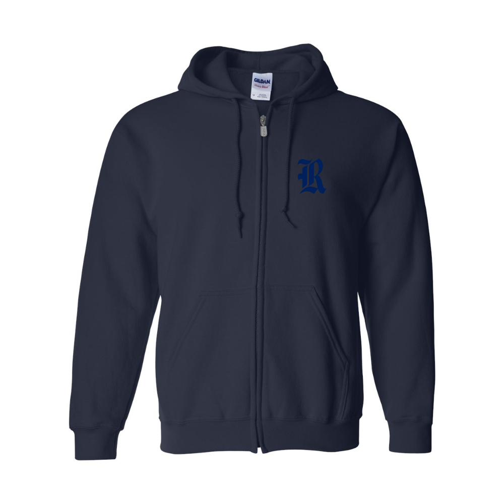 Men's Rice Owls Logo Gildan  Heavy Blend Full Zip Hooded Sweatshirt