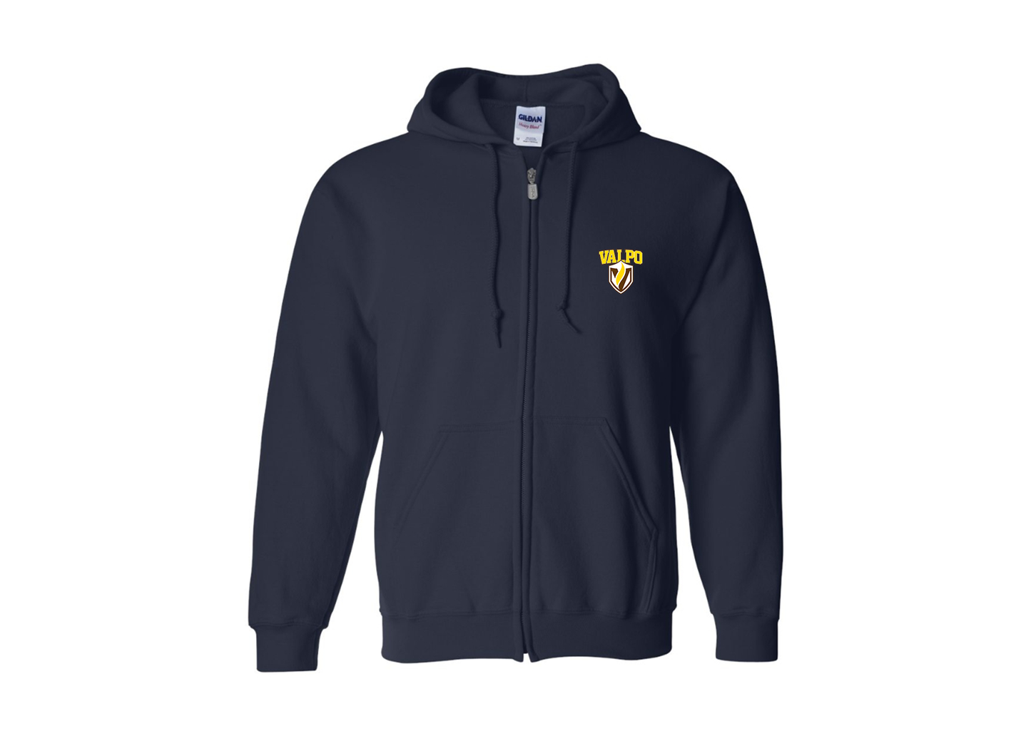 Men's Valparaiso Crusaders Gildan  Heavy Blend Full Zip Hooded Sweatshirt