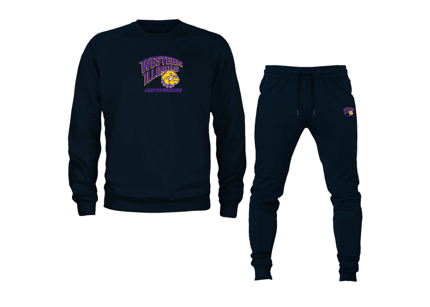 Men's Western Illinois Leathernecks Crewneck Sweatshirt Joggers Suit