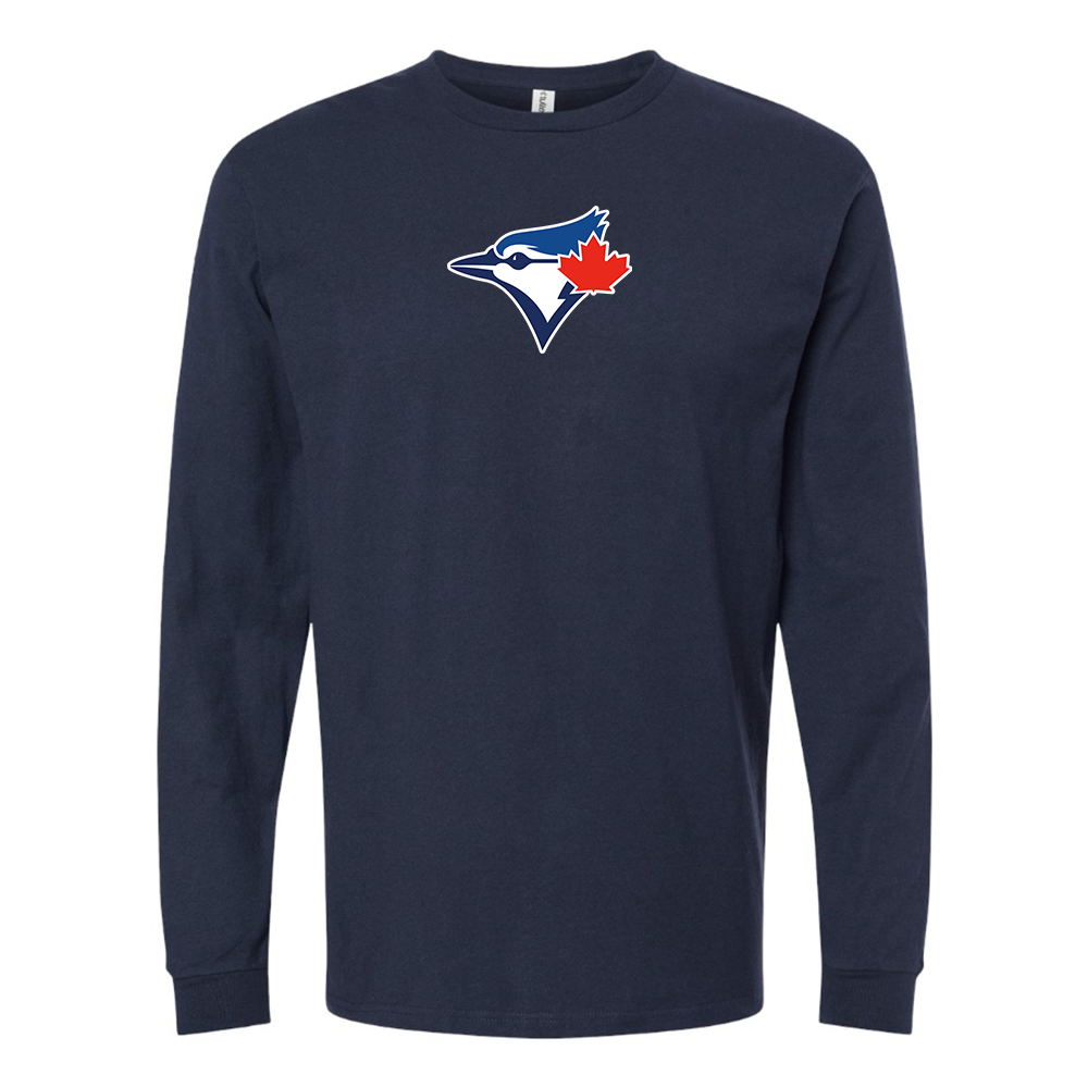 Youth Bluefield Blue Jays Logo Cotton Long Sleeve T-Shirt
