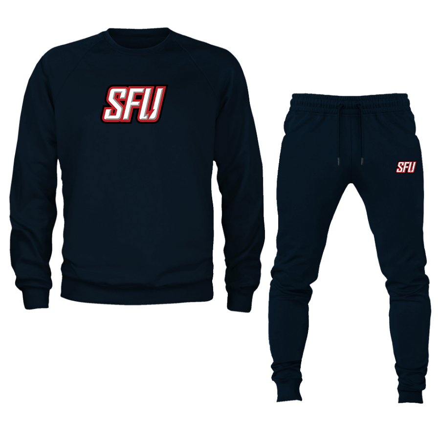 Men's Saint Francis Red Flash Logo Crewneck Sweatshirt Joggers Suit