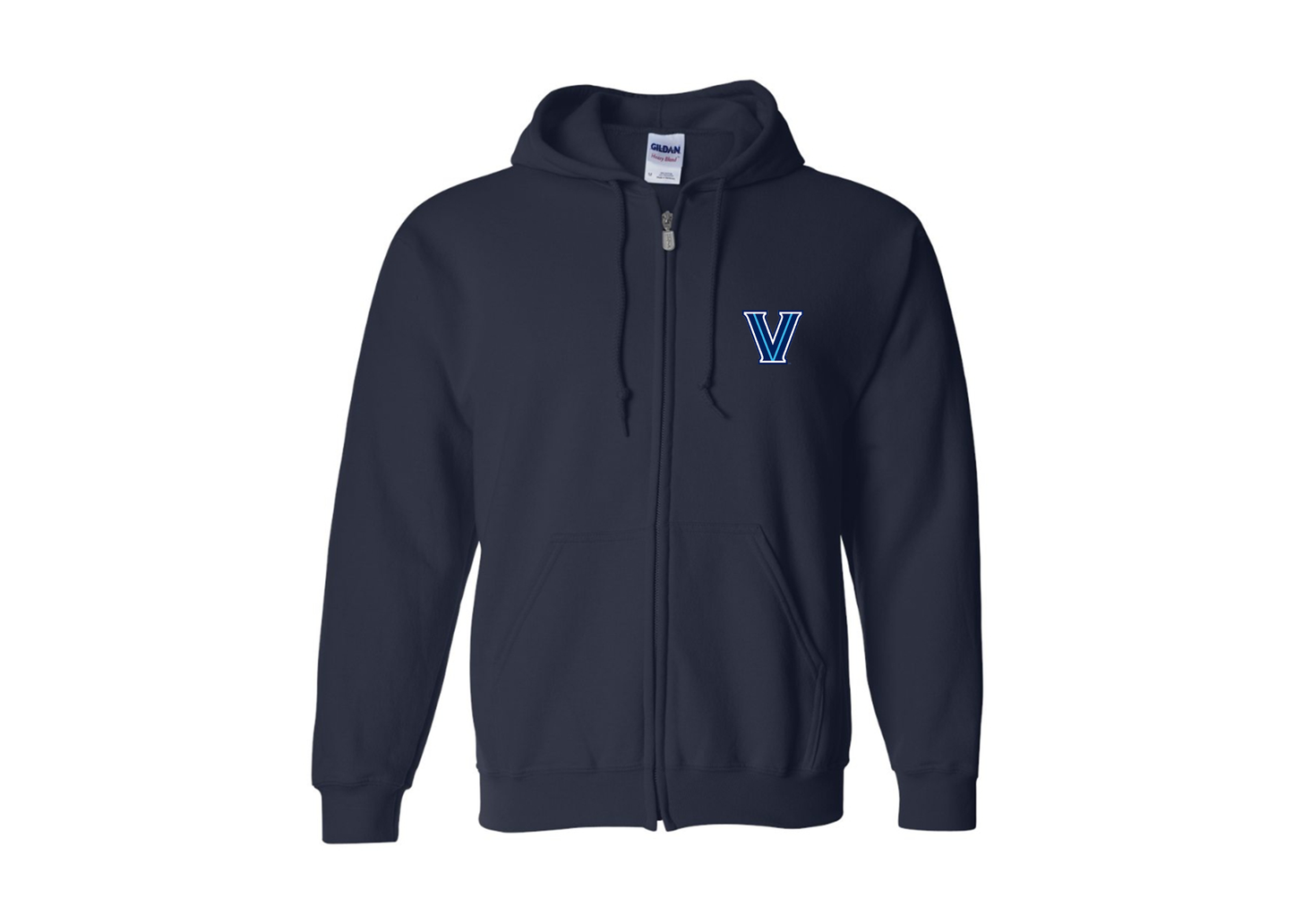 Men's Villanova Wildcats Gildan  Heavy Blend Full Zip Hooded Sweatshirt