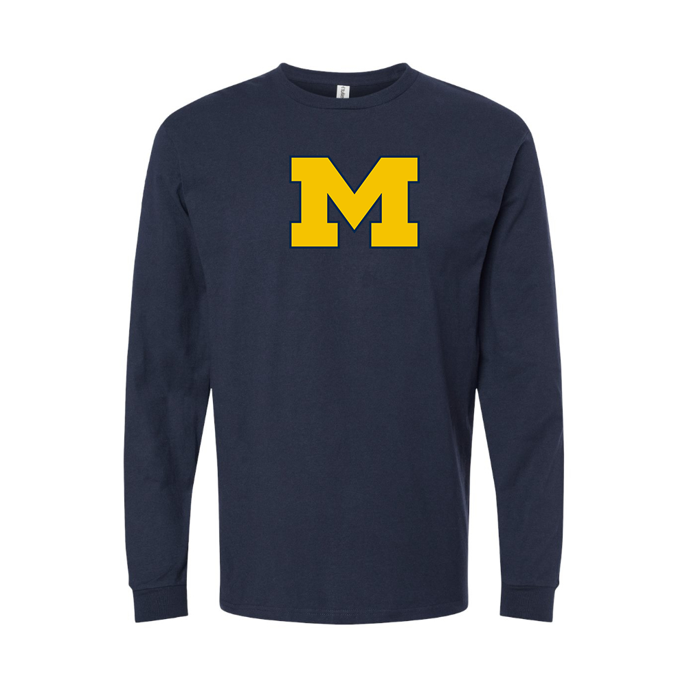 Youth Michigan Wolverines Logo Cotton Long Sleeve T-Shirt