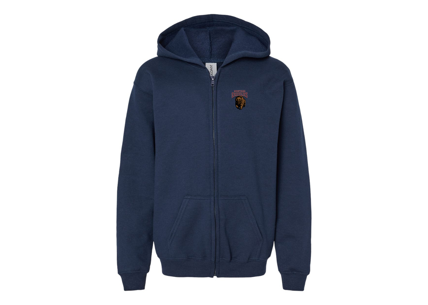 Gildan Heavy Blend Youth Montana Grizzliesl Full Zip Hooded Sweatshirt