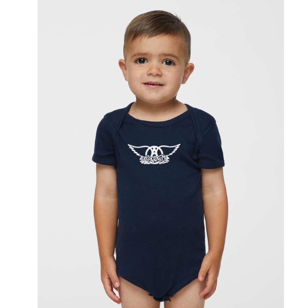 Aerosmith Logo  Rabbit Skins Infant Baby Rib Bodysuit