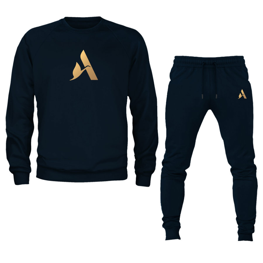 Men's Accor Golden Logo Crewneck Sweatshirt Joggers Suit