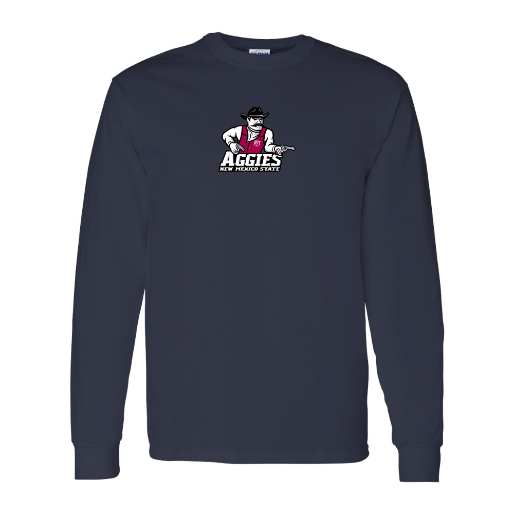 Men's Aggies New Mexico State Logo Gildan Heavy Cotton Long Sleeve T-Shirt