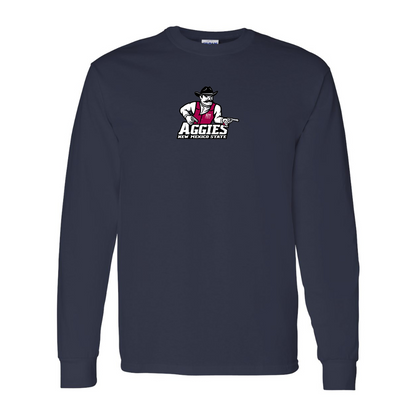 Men's Aggies New Mexico State Logo Gildan Heavy Cotton Long Sleeve T-Shirt