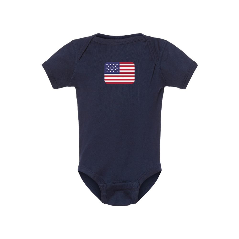 American-Flag-Emoji Baby Romper Onesie