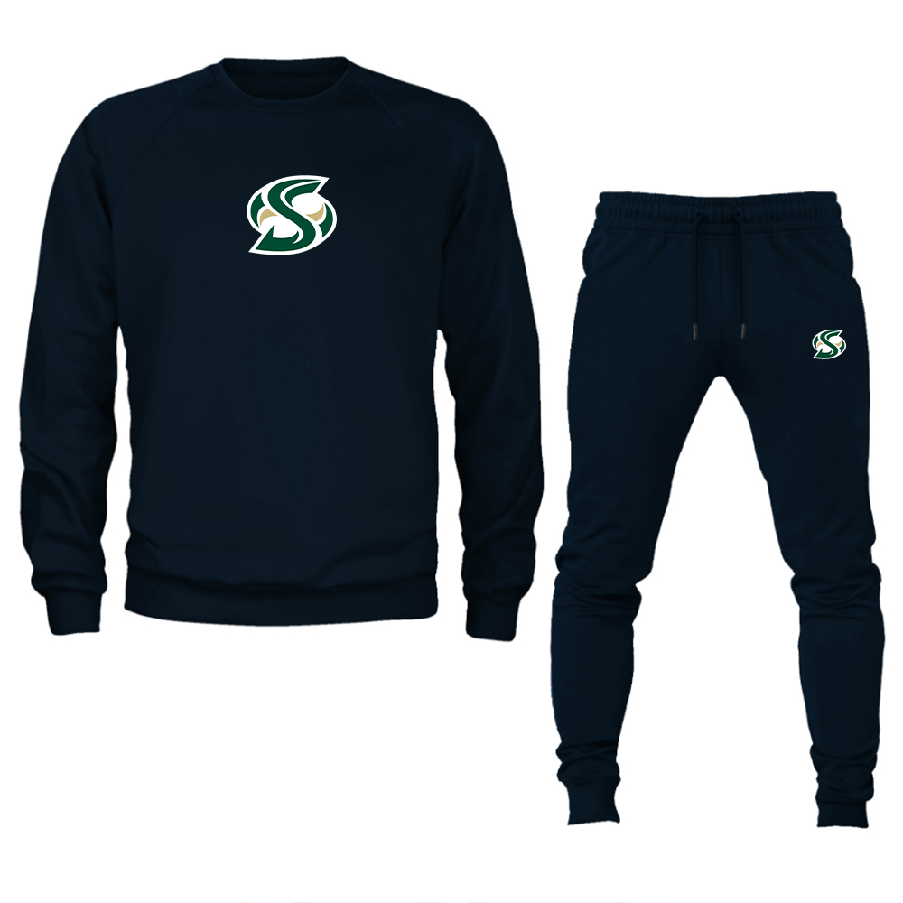 Men's Sacramento State Hornets Logo  Crewneck Sweatshirt Joggers Suit
