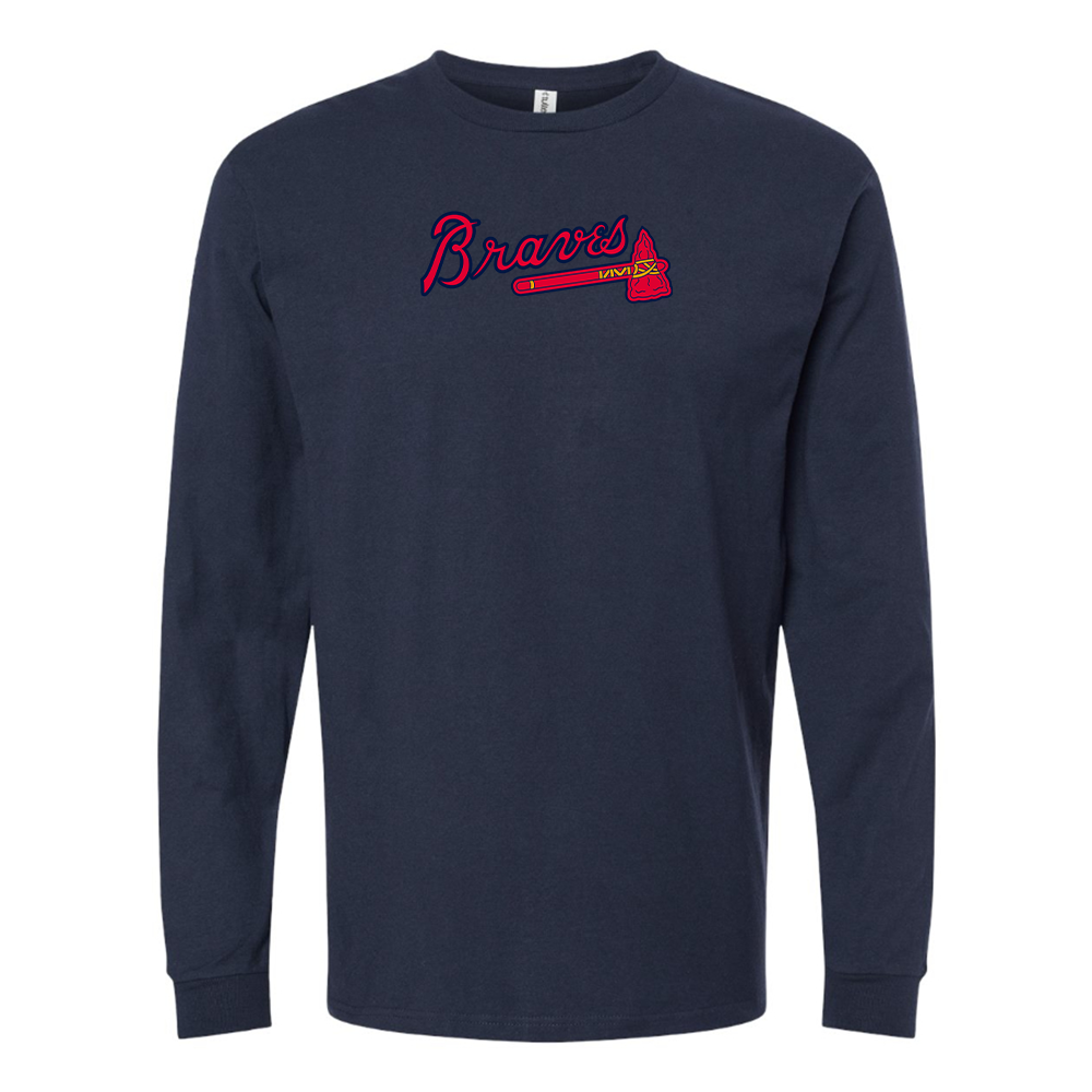 Youth Atlanta Braves Logo Cotton Long Sleeve T-Shirt
