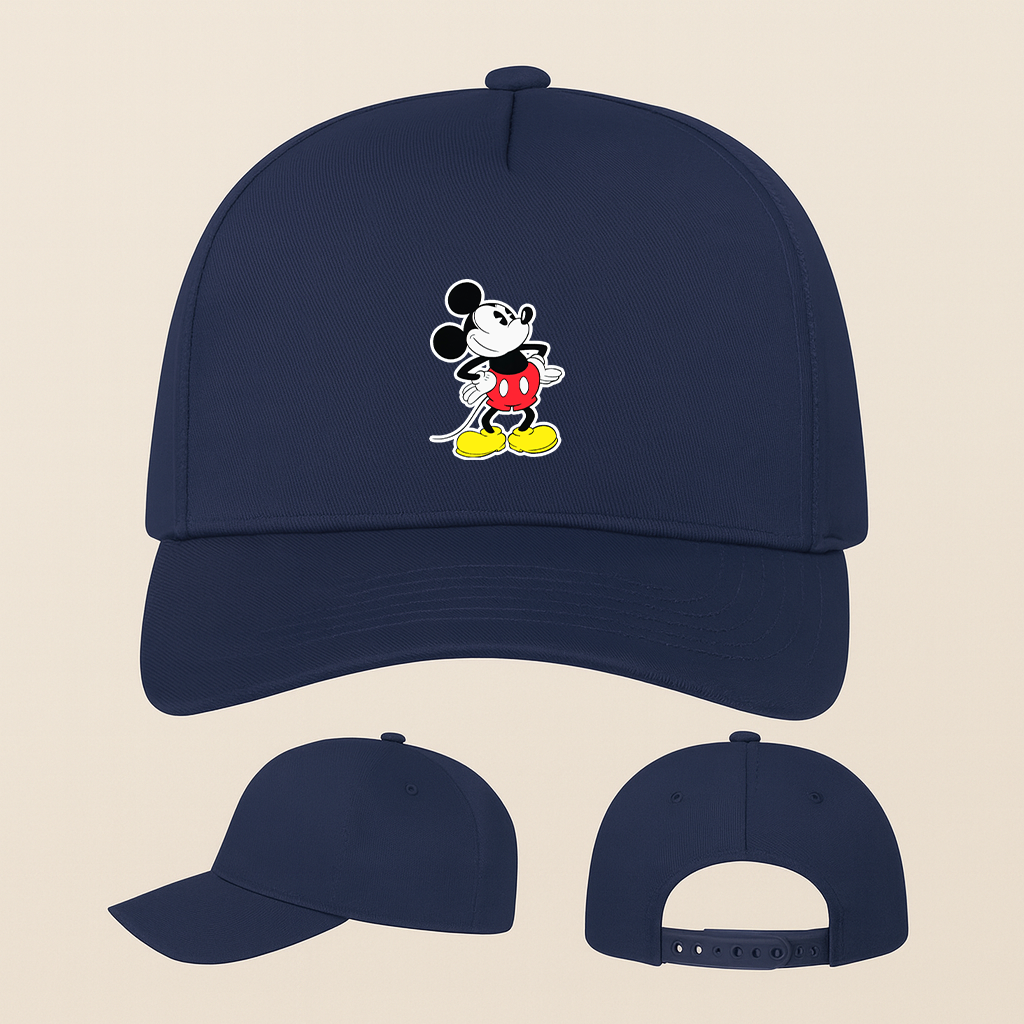 Mickey Mouse Cartoon Five Panel Twill Snapback Cap