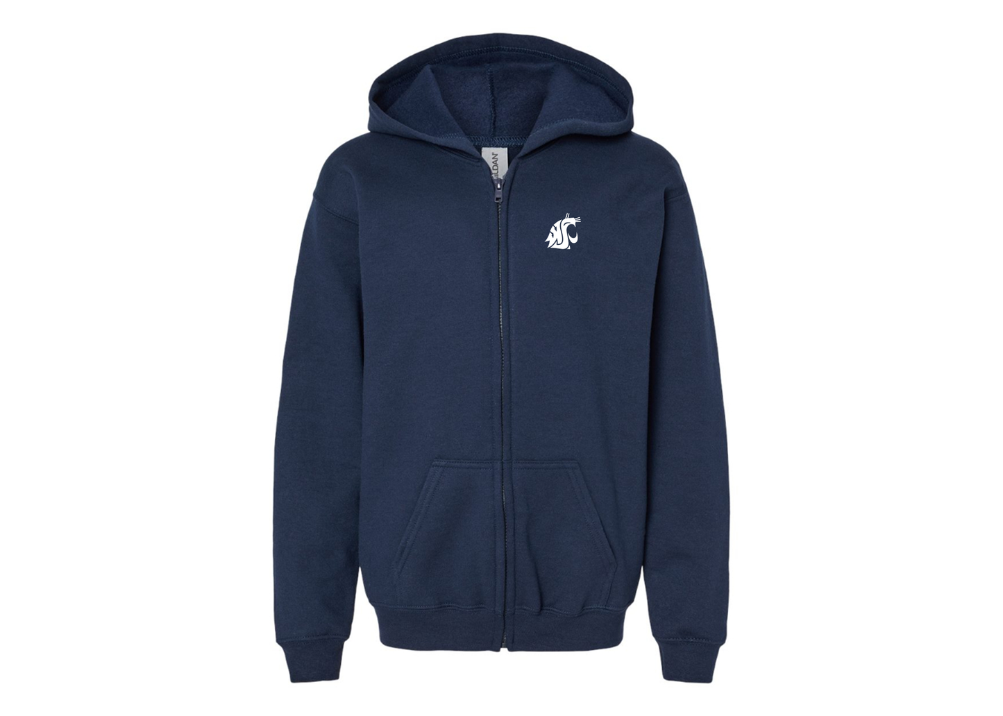 Gildan Heavy Blend Youth Washington State Cougars Full Zip Hooded Sweatshirt